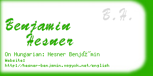 benjamin hesner business card